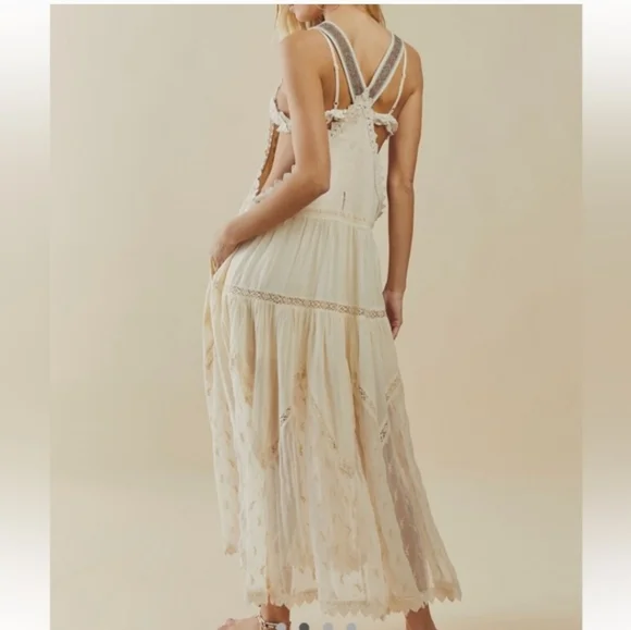 Free People Trails End Skirtall Overall Dress Excellent Condition SMALL CALL OUT - Picture 3 of 8